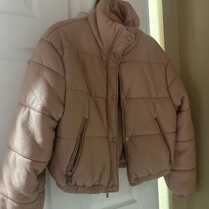 Guess Pink Puffer Jacket Light Blush Pink Size Medium